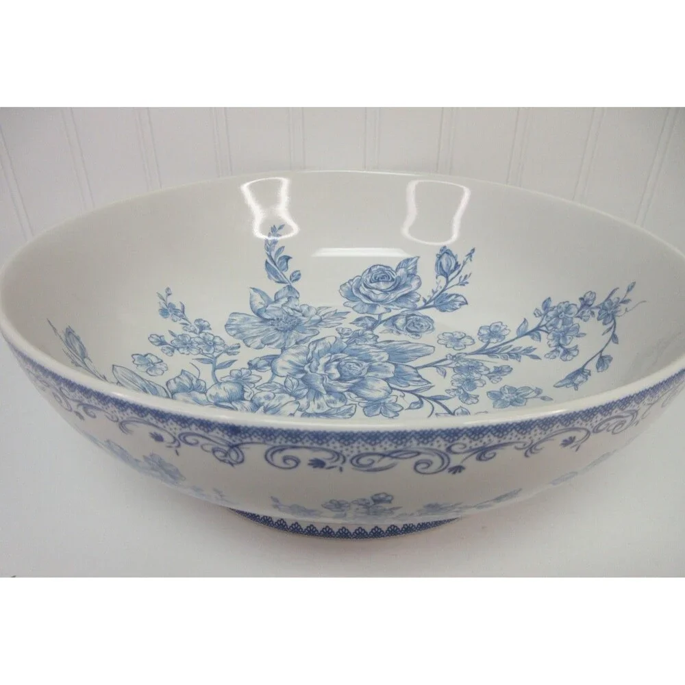Pioneer Woman  Serving Bowl Agatha Blue White 11